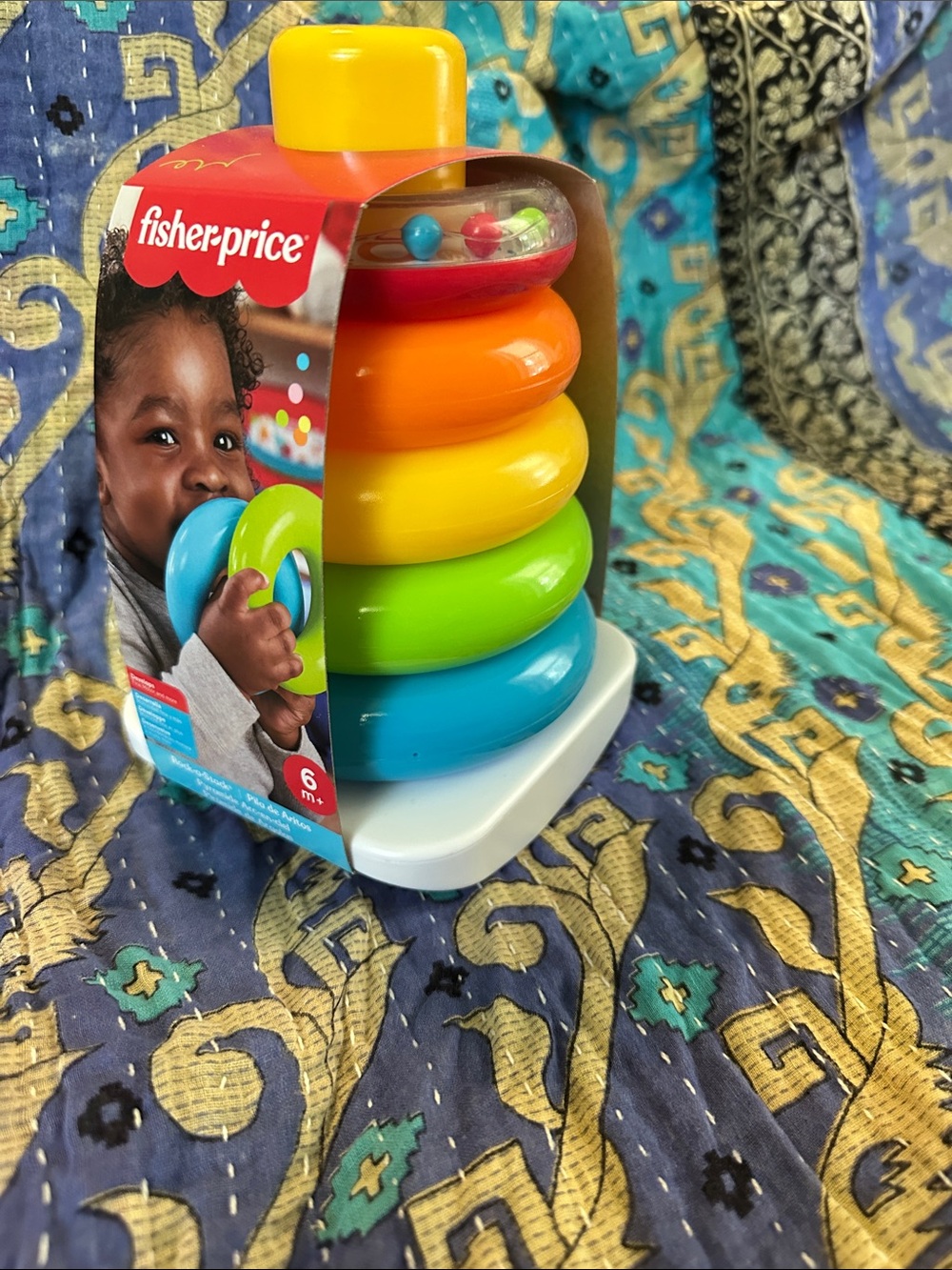 Fisher-Price Rainbow Stacking Ring Tower - Red Orange Yellow Green Blue